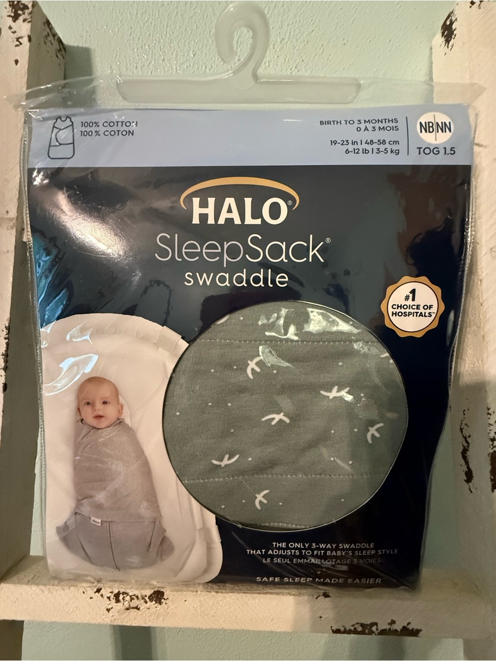 NWT Halo SleepSack Swaddle 0-3 Months 1.5 TOG 100% Cotton